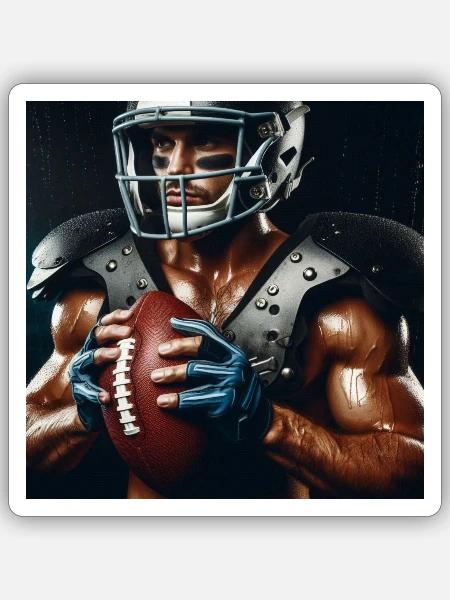Football Player Photo - Sticker - white matte