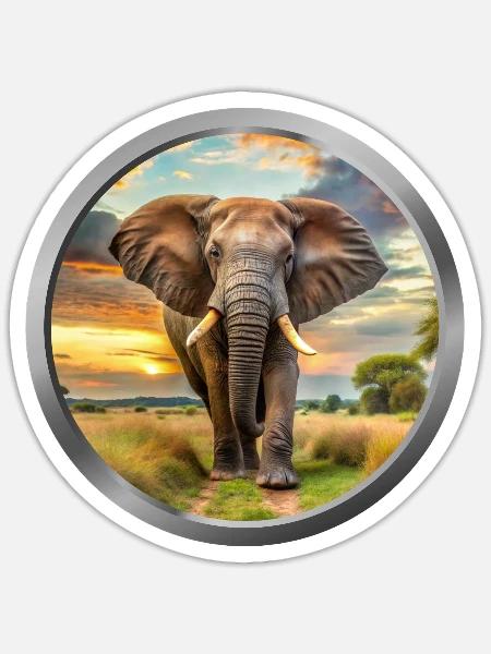 Elephant Animal - Sticker - white matte