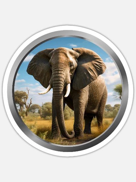 Elephant Animal - 4 - Sticker - white matte