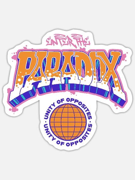 Enter the Paradox Graffiti Design - Sticker - white matte