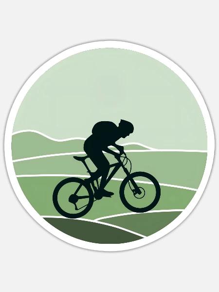 Mountain bike cycling - Sticker - white matte