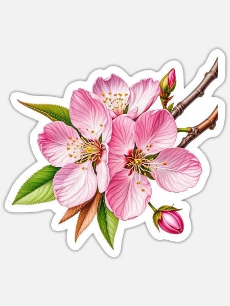 Cherry Blossom - Sticker - white matte
