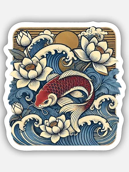 koi voyage - Sticker - white matte