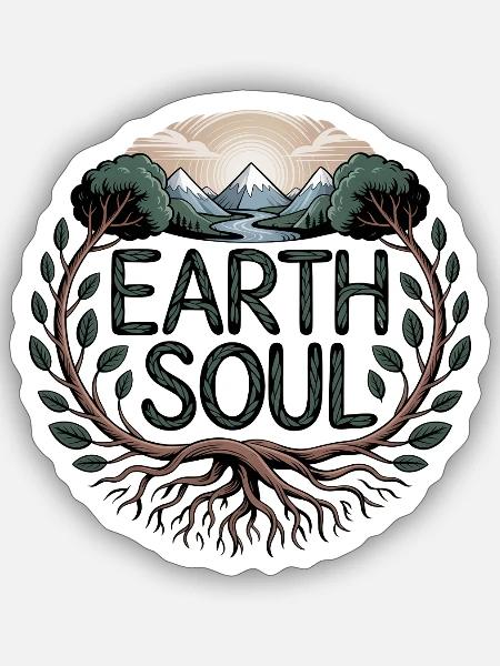 Earth Soul – Nature Lover Spirit - Sticker - white matte