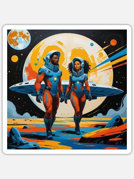 Outer Space Journey #3 - Sticker - white matte