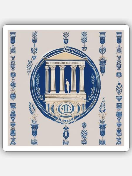 Greek Classical Heritage-Inspired T-Shirt Spread - Sticker - white matte