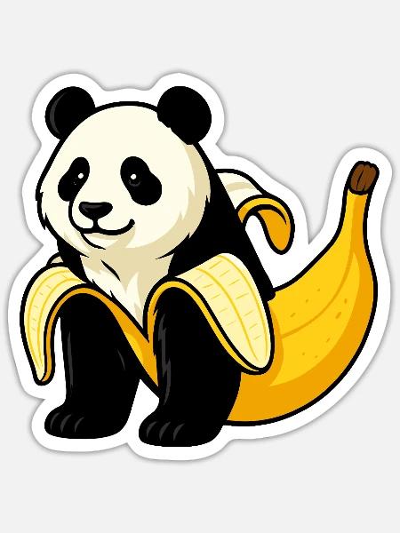 Pandaccini Bananini Italian Brainrot Art - Sticker - white matte