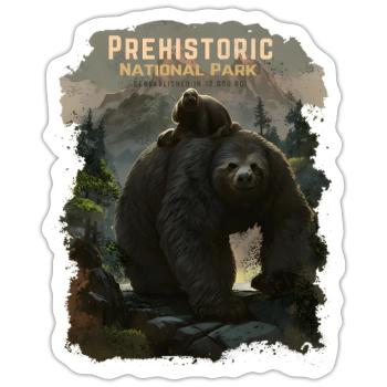 Prehistoric National Park - Giant Sloths - Sticker - white matte - Front