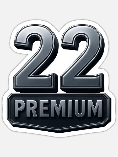 Premium – Metallic 3D Number Art - Sticker - white matte