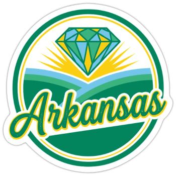 Arkansas Diamond Sunrise Emblem - Sticker - white matte - Front