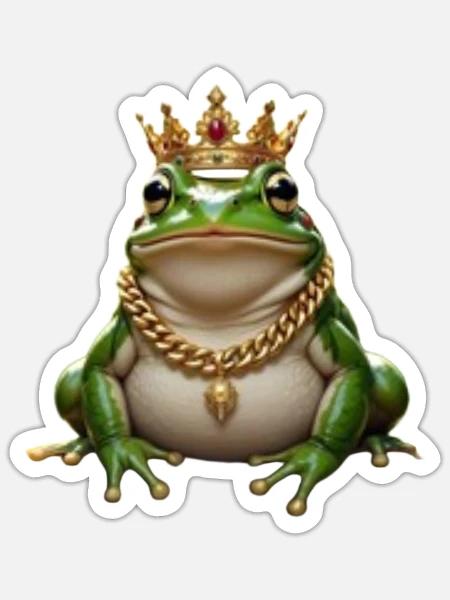 King frog  - Sticker - white matte