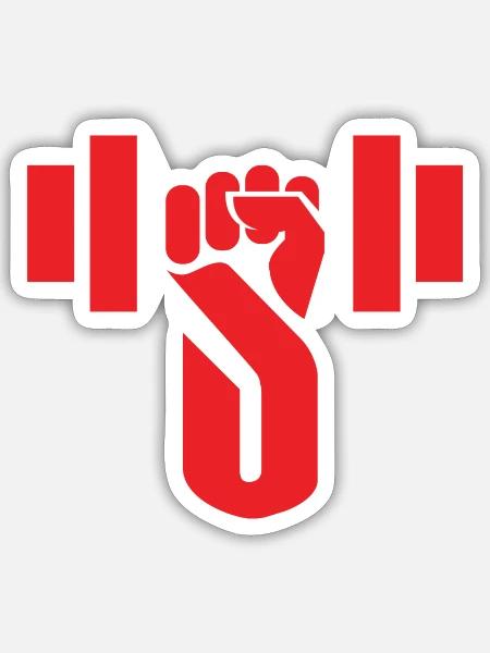 Power Fist Barbell Lift - Sticker - white matte