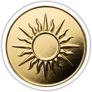 Golden Sunburst Emblem - Sticker - white matte - Front