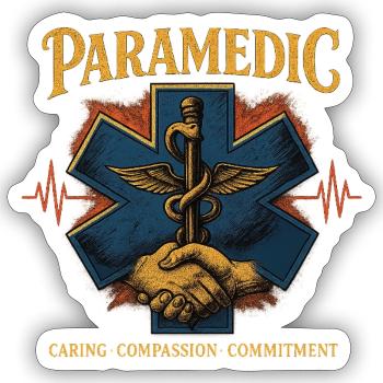 Paramedic  - Sticker - white matte - Front