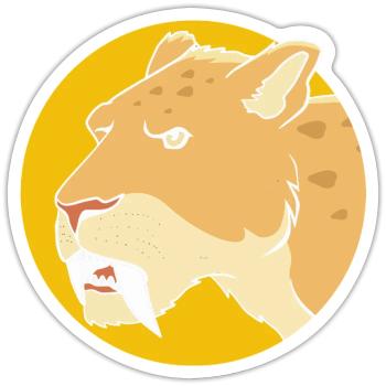 Sabertooth Tiger Prehistoric Smilodon - Sticker - white matte - Front