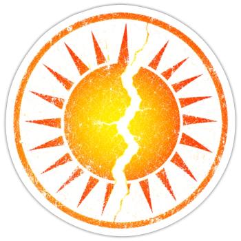 Cracked Sunburst Emblem - Sticker - white matte - Front