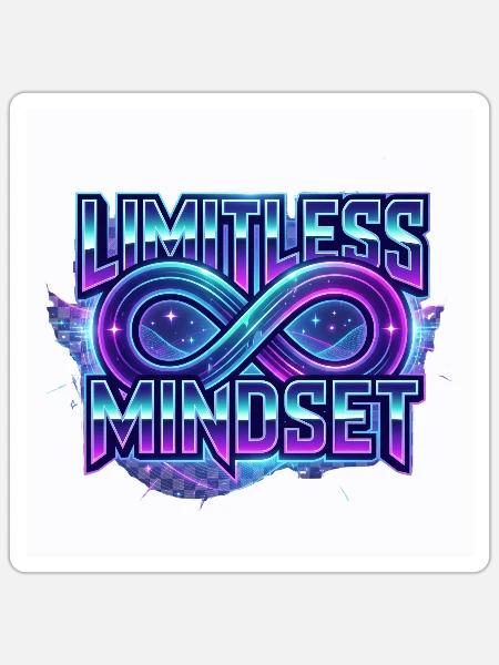 Limitless Mindset Neon Infinity - Sticker - white matte