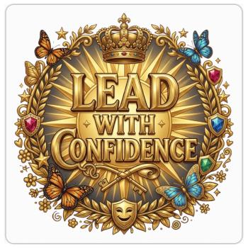 Lead with Confidence Golden Emblem - Sticker - white matte - Front