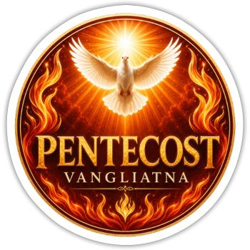 Pentecost Flame Dove Emblem - Sticker - white matte - Front