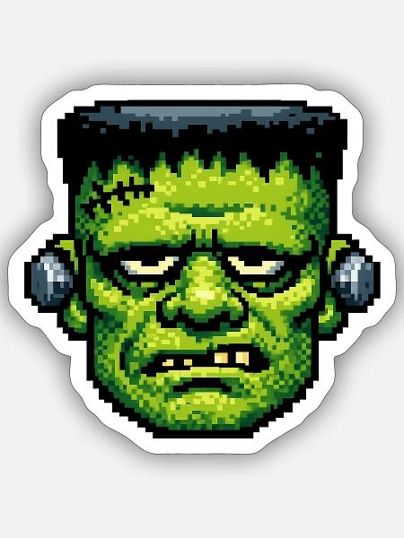 Halloween Character Monster Face (Windows 95 Icon) - Sticker - white matte