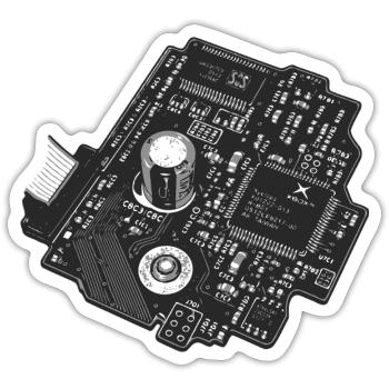 Circuitboard Noir - Sticker - white matte - Front