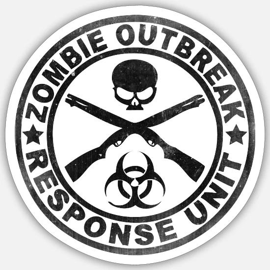 2-4" Blue Zombie Outbreak Response Team Calcomanía