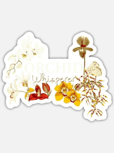 Orchid Whisperer T Shirt I Love Orchids Shirt Orch - Sticker - white matte
