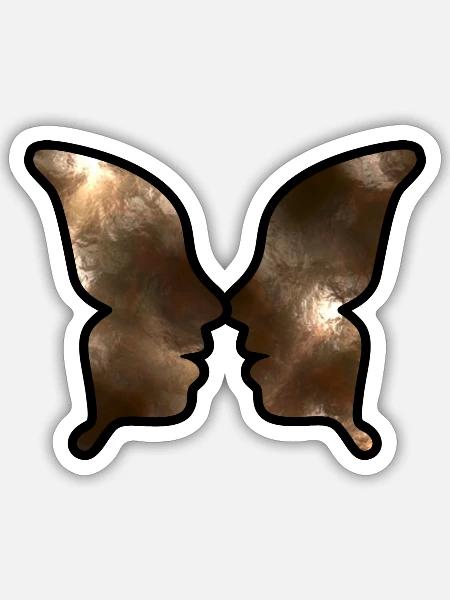 Butterfly art - Sticker - white matte