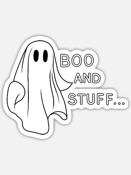 Ghost Boo and Stuff 1 - Sticker - white matte