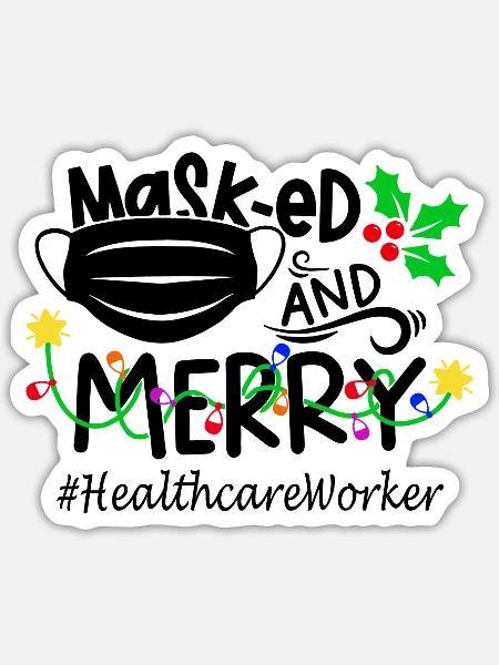 Healthcare Worker Christmas - Sticker - white matte