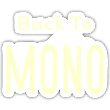 Back To Mono Text blue - Sticker - white matte - Front