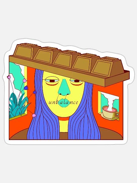 Five chocolates that are unbalanced - Sticker - white matte