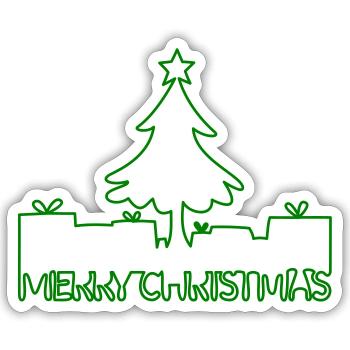 Merry Christmas (one line) - Sticker - white matte - Front