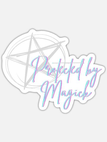 T-shirt_Protected_by_Magick - Sticker - white matte