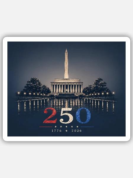 USA 250th Anniversary Tribute Minimalist Edition - Sticker - white matte