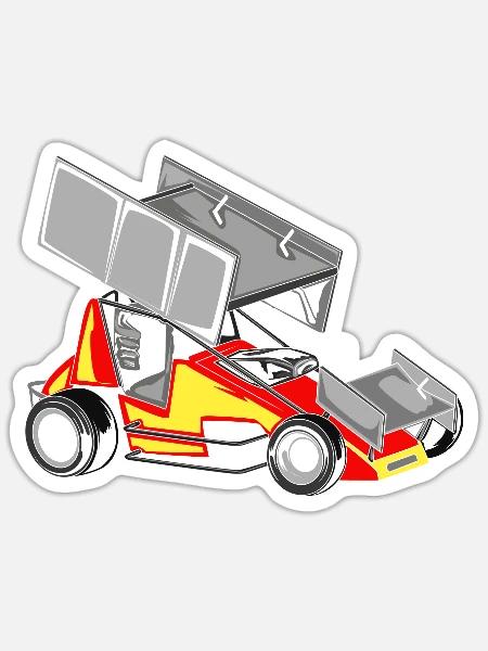 Sprint Car - Sticker - white matte