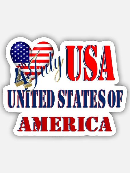 USA United State of America - Sticker - white matte