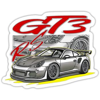 911 Gt3 Rs - Sticker - white matte - Front