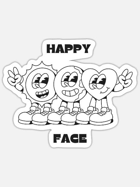 Smile Face - Sticker - white matte