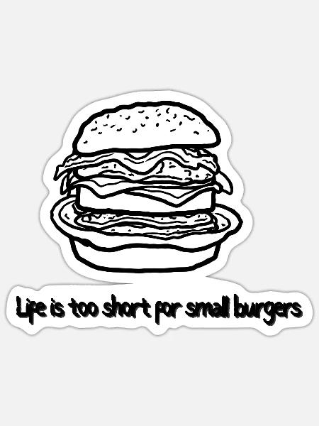  funny Burger sandwich Sketch - Sticker - white matte