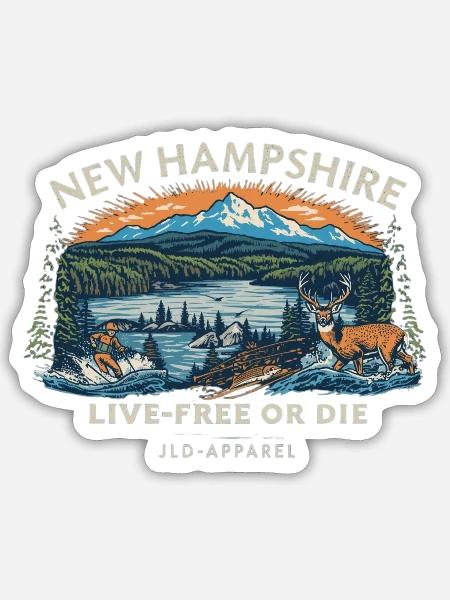 New Hampshire Wildlands Crest - Sticker - white matte