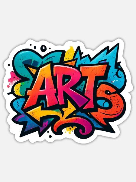 Vibrant Graffiti Letter Art - Sticker - white matte