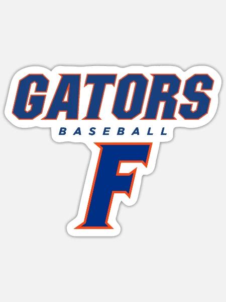 florida gator baseball - gators baseball, - Sticker - white matte