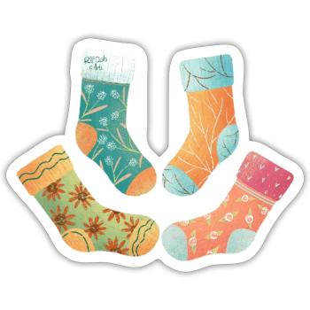 Cute Socks - Sticker - white matte - Front