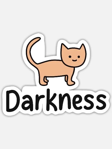 Darkness Cat Cute Meow - Sticker - white matte