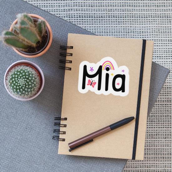 Mia name cute design' Sticker | Spreadshirt