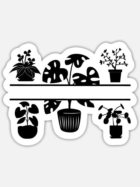 Indoor plants logo - Sticker - white matte