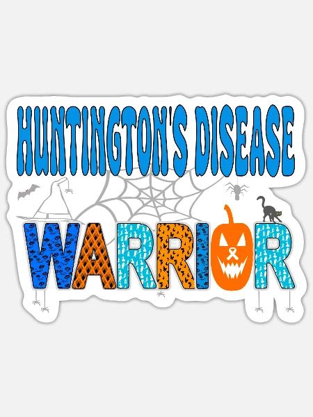 Halloween Warrior blue huntington's awareness - Sticker - white matte