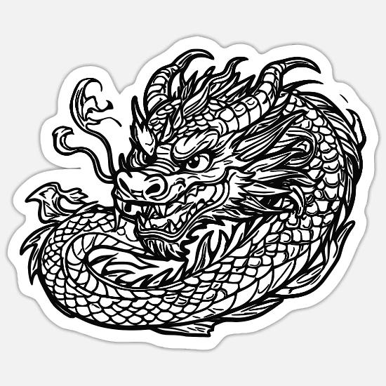 chinese dragon face outline