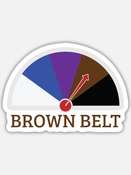 Brown Belt Jiu Jitsu Speedometer - Sticker - white matte